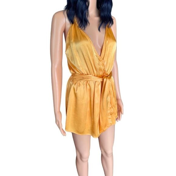 Rays For Days Revolve Yellow Avery Romper Mini Dress - Picture 4 of 7